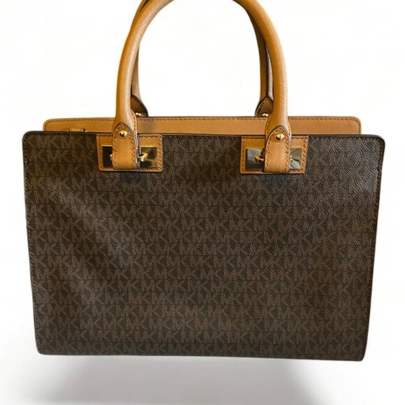 Michael Kors Quinn brown logo satchel MSRP $378 - Picture 3 of 8